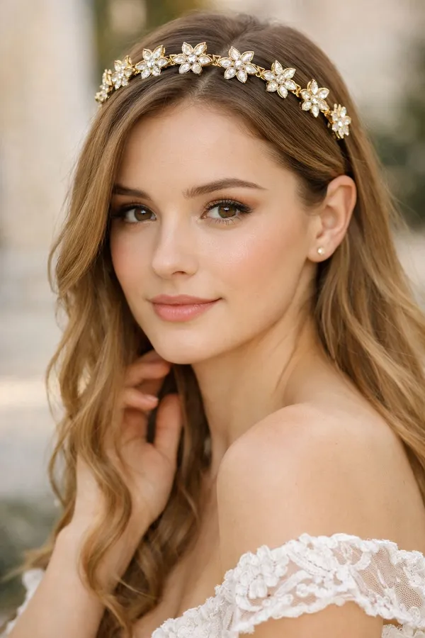 White_Alloy_&_Kundan_Fancy_Design_Kundan_Hairband_For_Women