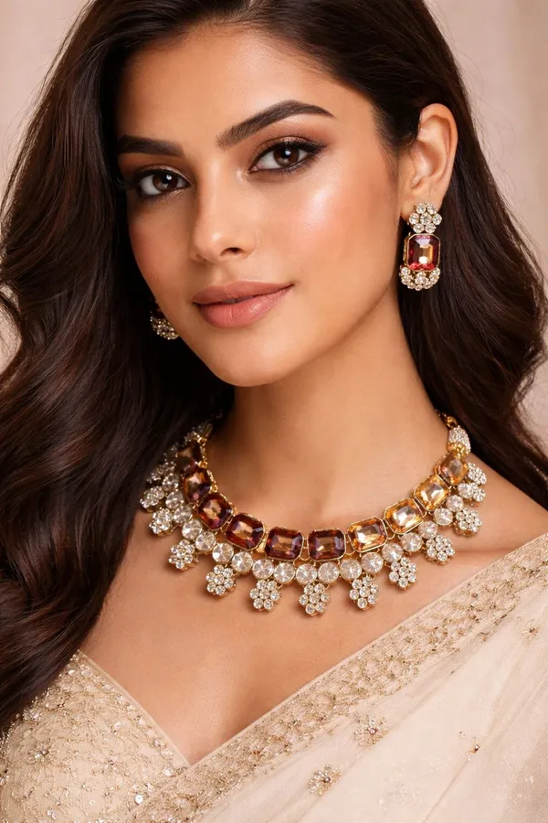 White_Alloy_&_Kundan_Fancy_Design_Necklace_Set_For_Women