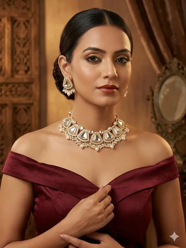 White_Alloy_&_Kundan_Fancy_Design_Necklace_For_Women