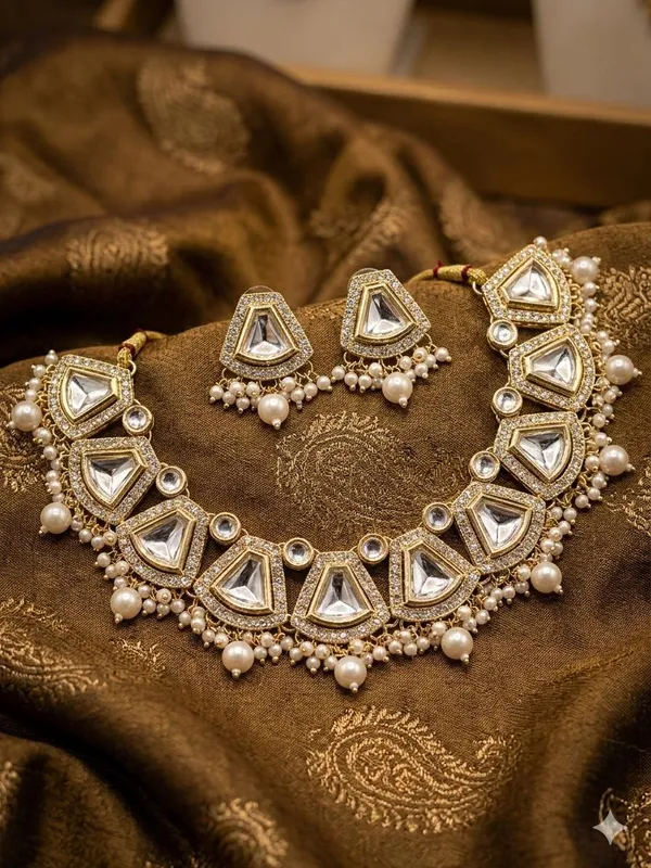 White_Alloy_&_Kundan_Fancy_Design_Necklace_For_Women