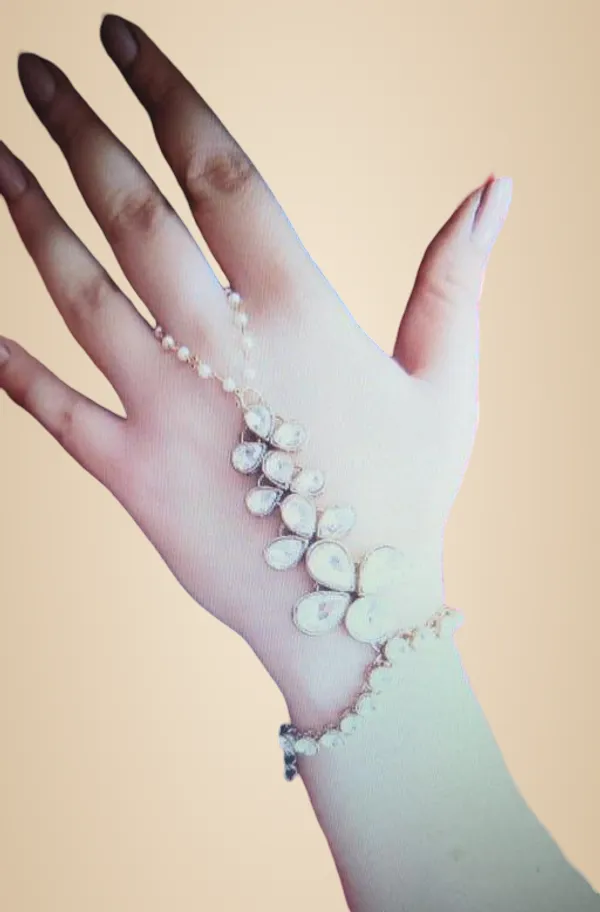 White_And_Gold_Alloy_&_Artificial_Stones_Fancy_Design_Bracelet_For_Women