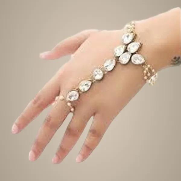 White_Alloy_&_Artificial_Stones_Fancy_Design_Bracelet_For_Women