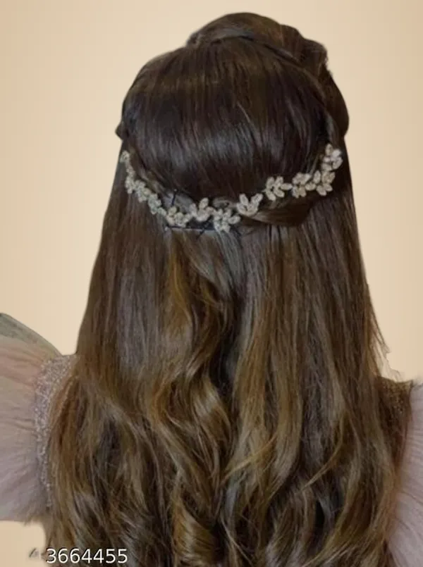 White_Alloy_&_Kundan_Fancy_Design_Hair_Accessory_For_Women
