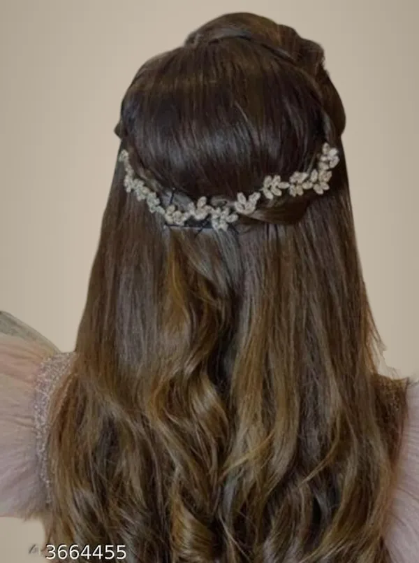 White_Alloy_&_Kundan_Fancy_Design_Hair_Accessory_For_Women