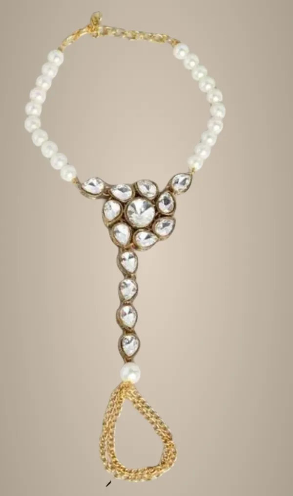 White_And_Gold_Alloy_&_Kundan_Fancy_Design_Bracelet_For_Women