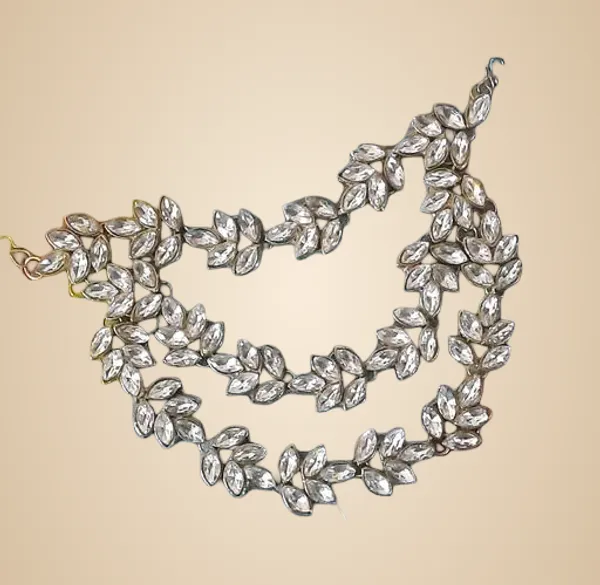 White_Alloy_&_Kundan_Fancy_Design_Hair_Accessory_For_Women
