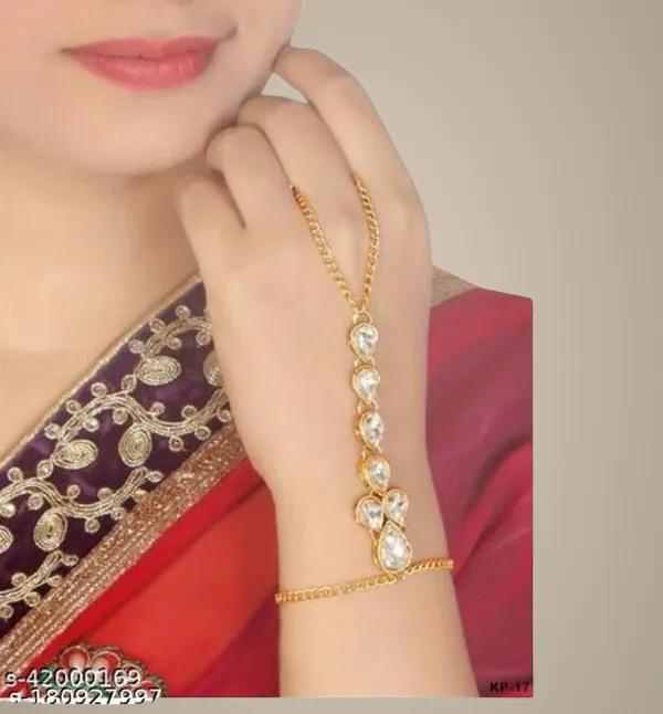 White_Alloy_&_Kundan_Fancy_Design_Bracelet_For_Women