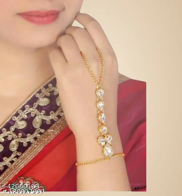 White_Alloy_&_Kundan_Fancy_Design_Bracelet_For_Women