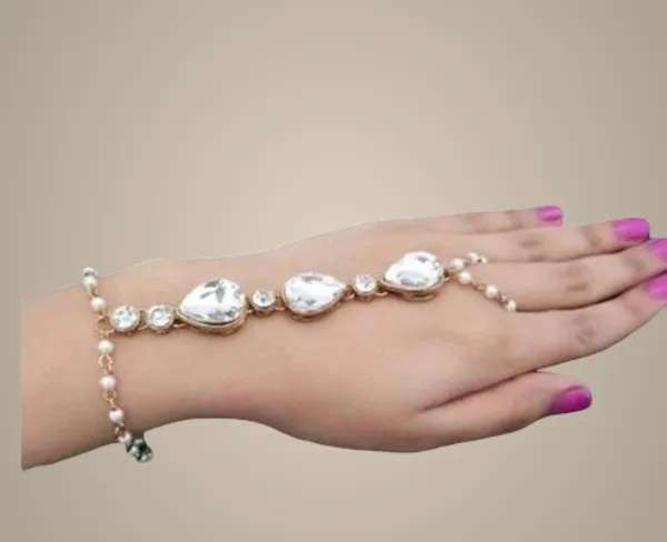 White_Alloy_&_Kundan_Fancy_Design_Bracelet_For_Women