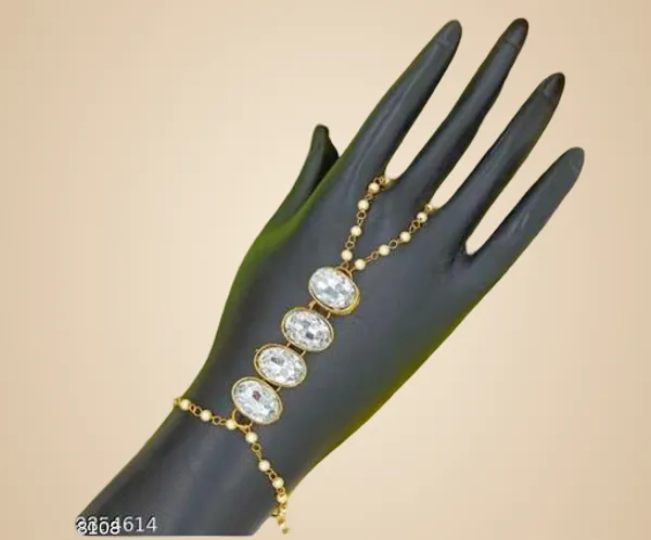 White_Alloy_&_Artificial_Stones_Fancy_Design_Bracelet_For_Women