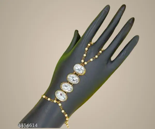 White_Alloy_&_Artificial_Stones_Fancy_Design_Bracelet_For_Women
