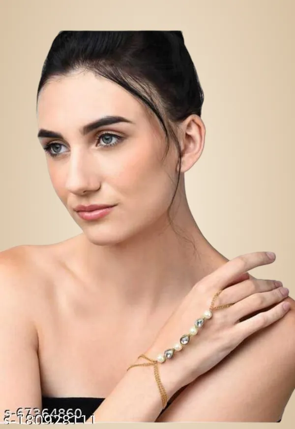 White_Alloy_&_Kundan_Fancy_Design_Bracelet_For_Women