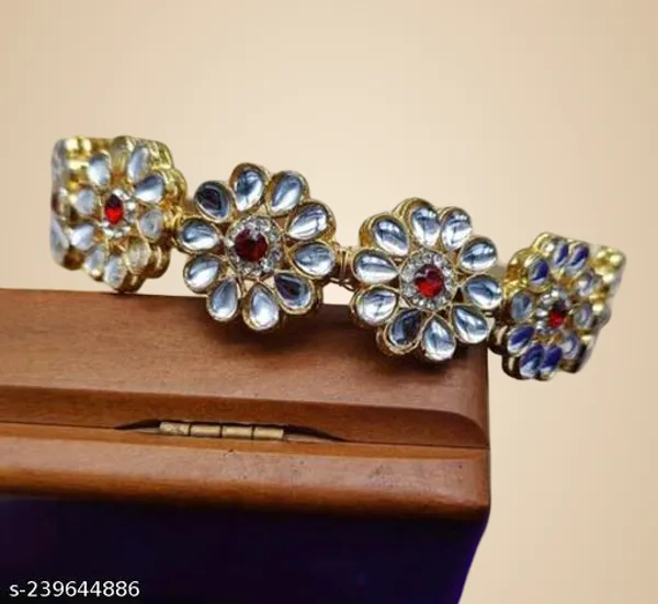 White_Alloy_&_Artificial_Stones_Fancy_Design_Hair_Band_For_Women