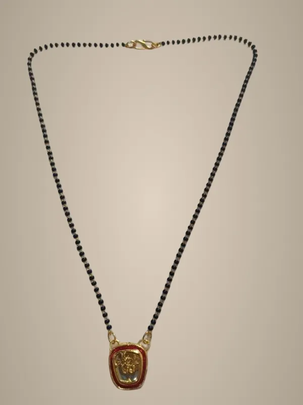 Black_And_Gold_Alloy_&_Kundan_Fancy_Design_Mangalsutra_For_Women