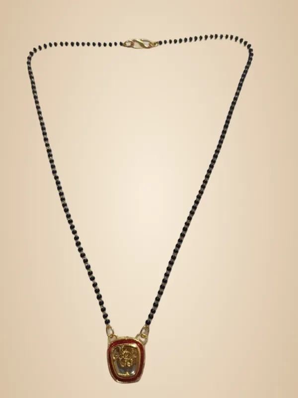 Black_And_Gold_Alloy_&_Kundan_Fancy_Design_Mangalsutra_For_Women