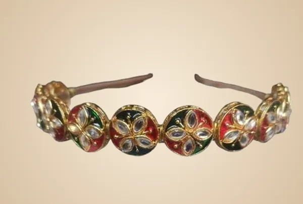 Multicolor_Alloy_&_Kundan_Fancy_Design_Kundan_Hairband_For_Women
