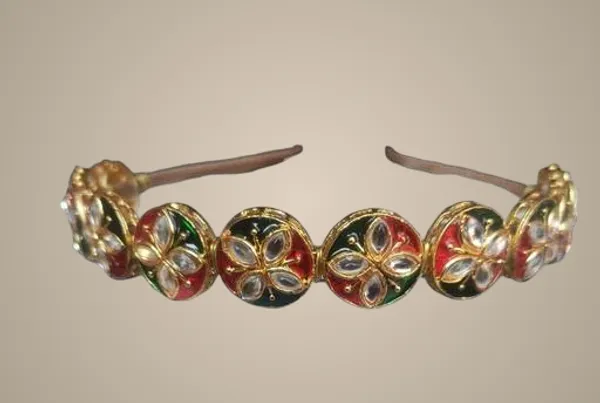 Multicolor_Alloy_&_Kundan_Fancy_Design_Kundan_Hairband_For_Women