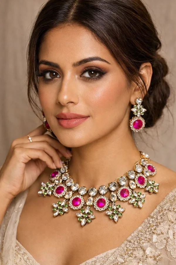 Multicolor_Alloy_Fancy_Design_Earring_&_Necklace_Set_For_Women_(Pack_Of_2)
