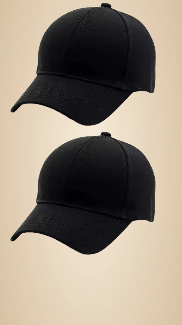 Black_Cotton_Casual_Baseball_Cap_For_Unisex_(Pack_Of_2)