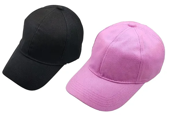 Black_And_Pink_Cotton_Baseball_Cap_For_Unisex_(Pack_Of_2)