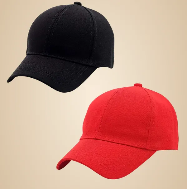Black_And_Red_Cotton_Baseball_Cap_For_Unisex_(Pack_Of_2)