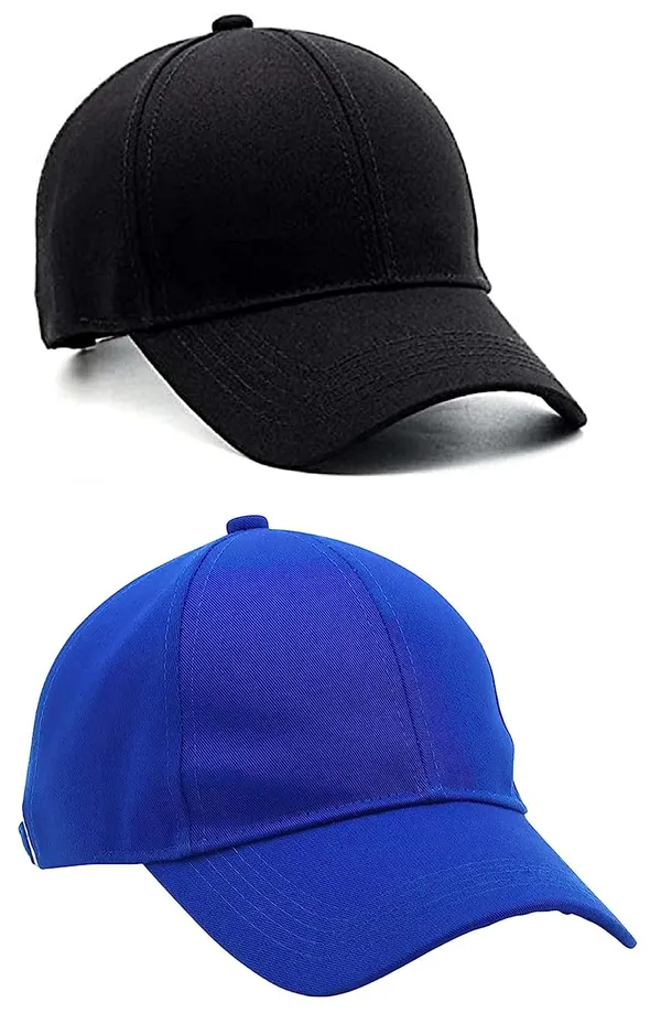Black_And_Blue_Cotton_Baseball_Cap_For_Unisex_(Pack_Of_2)