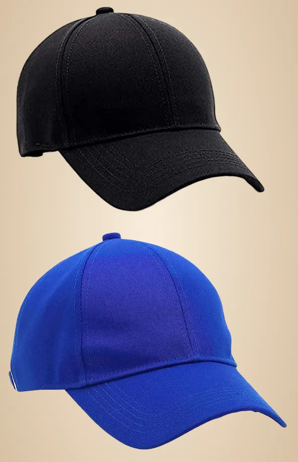 Black_And_Blue_Cotton_Baseball_Cap_For_Unisex_(Pack_Of_2)
