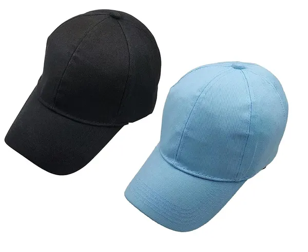 Black_And_Sky_Blue_Cotton_Baseball_Cap_For_Unisex_(Pack_Of_2)