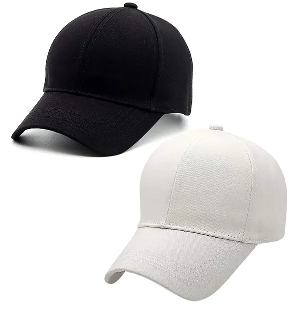 Black_And_White_Cotton_Baseball_Cap_For_Unisex_(Pack_Of_2)