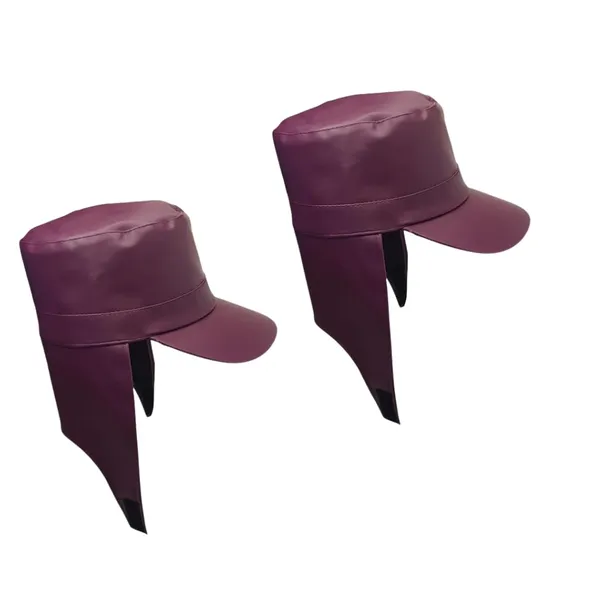 Wine_Nylon_Waterproof_And_Water_Resistance_Rain_Cap_For_Unisex_(Pack_Of_2)
