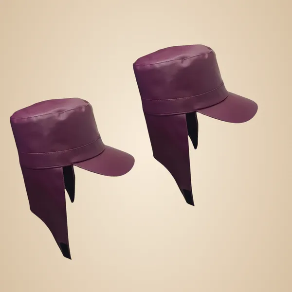 Wine_Nylon_Waterproof_And_Water_Resistance_Rain_Cap_For_Unisex_(Pack_Of_2)