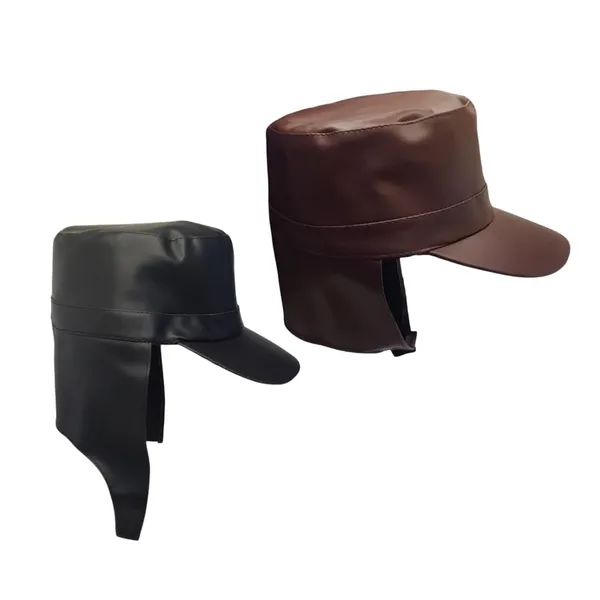 Black_And_Brown_Faux_Leather_Waterproof_And_Water_Resistance_Rain_Cap_For_Unisex_(Pack_Of_2)