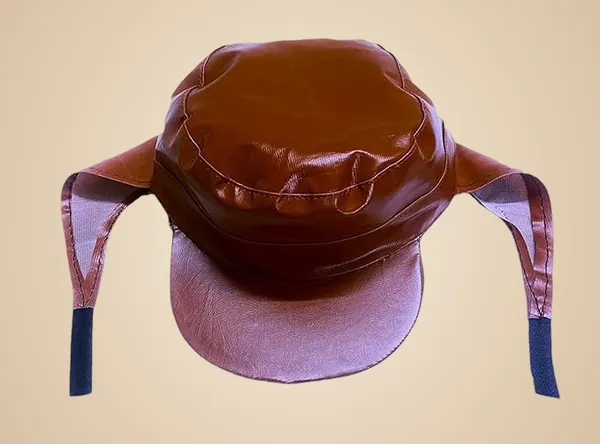 Maroon_Leather_Waterproof_And_Water_Resistance_Rain_Cap_For_Unisex