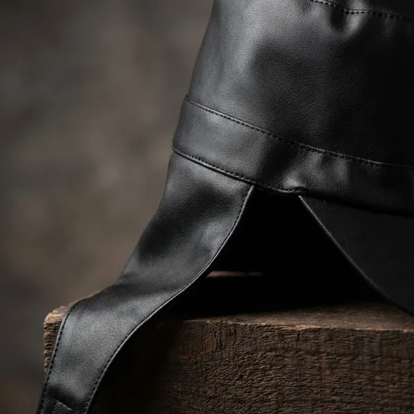 Black_And_Brown_Faux_Leather_Waterproof_And_Water_Resistance_Rain_Cap_For_Unisex_(Pack_Of_2)