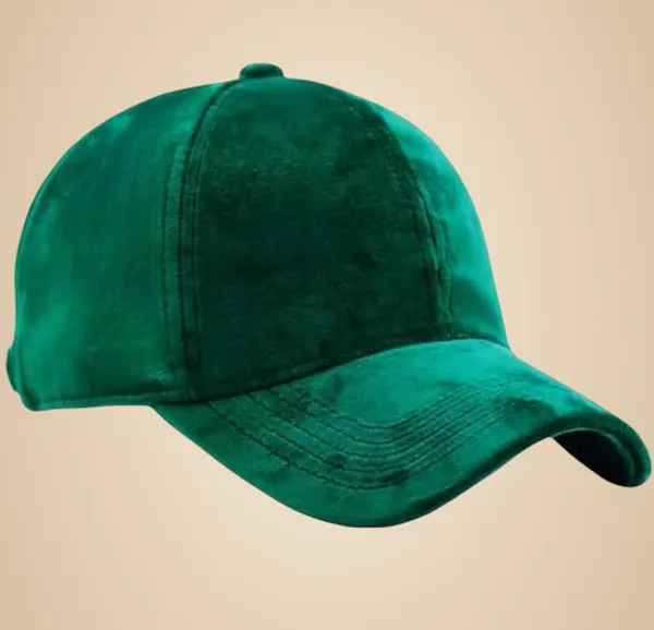 Green_Cotton_Velvet_Cap_For_Unisex