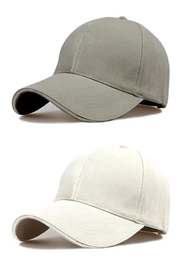 Grey_And_White_Cotton_Baseball_Cap_For_Unisex_(Pack_Of_2)