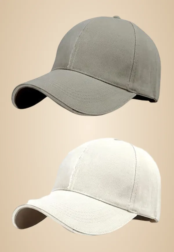 Grey_And_White_Cotton_Baseball_Cap_For_Unisex_(Pack_Of_2)