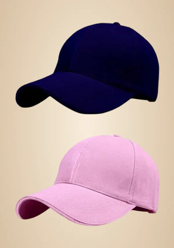Navy_Blue_And_Pink_Cotton_Baseball_Cap_For_Unisex_(Pack_Of_2)