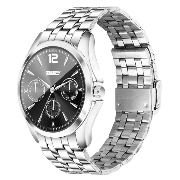 Silver_And_Black_Ctz_Collection_Stainless_Steel_Watch_For_Men