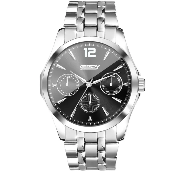 Silver_And_Black_Ctz_Collection_Stainless_Steel_Watch_For_Men