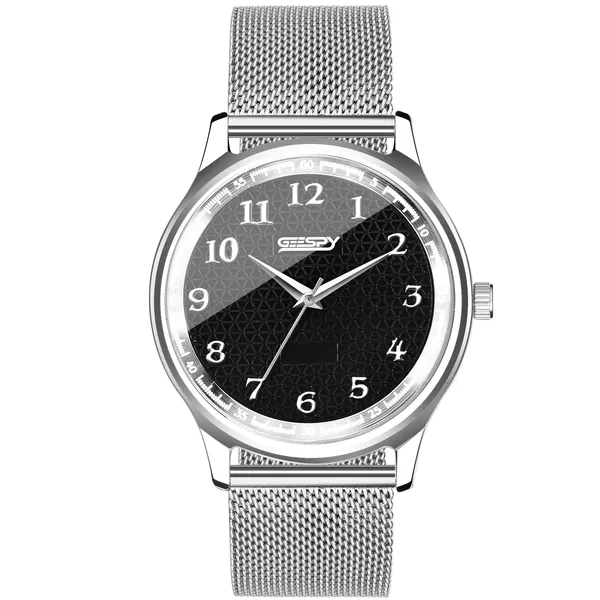 Silver_And_Black_Smoked_Collection_Stainless_Steel_Watch_For_Men