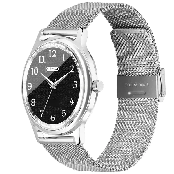 Silver_And_Black_Smoked_Collection_Stainless_Steel_Watch_For_Men