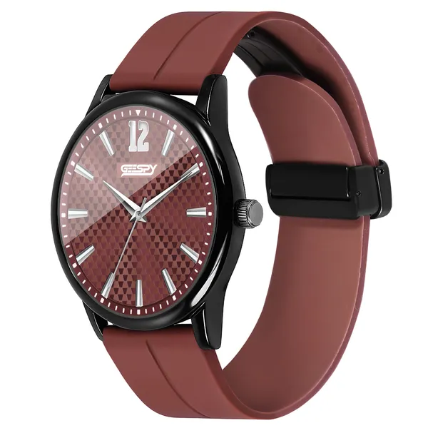 Maroon_Apex_Collection_Stainless_Steel_Watch_For_Men
