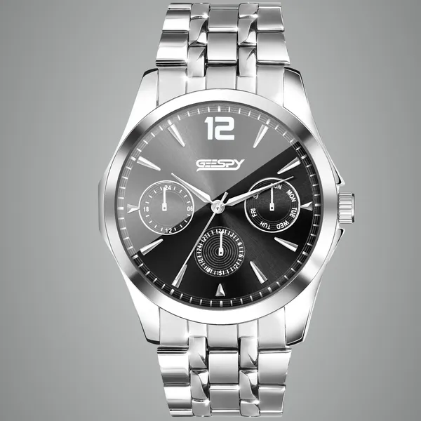 Silver_And_Black_Ctz_Collection_Stainless_Steel_Watch_For_Men