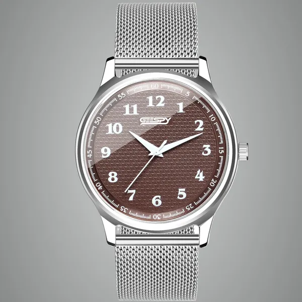 Silver_And_Brown_Smoked_Collection_Stainless_Steel_Watch_For_Men