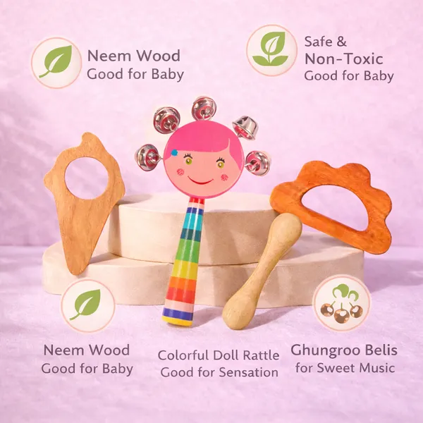 Neem_Wooden_Baby_Combo_Set_of_4_–_Gudia_Rattle_with_Ghungroo,_Ice_Cream,_Cloud_&_Dumble_Teether_|_Natural_Chemical_Free_Toys_for_Newborn