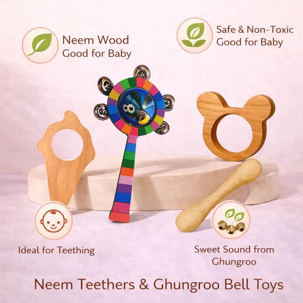 Set_of_4_Neem_Wooden_Teether_&_Color_Rattle_Combo_–_Cat,_Ice_Cream,_Dumble_Teether_&_Wooden_Color_Rattle_with_Ghungroo_|_Safe_Natural_Baby_Toys_for_Newborn