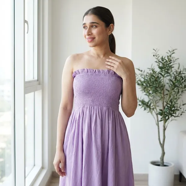 Cotton_Smocked_Midi_Dress_For_Women