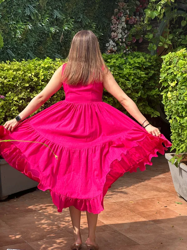 Cotton_Waterfall_Draped_Dress_For_Women