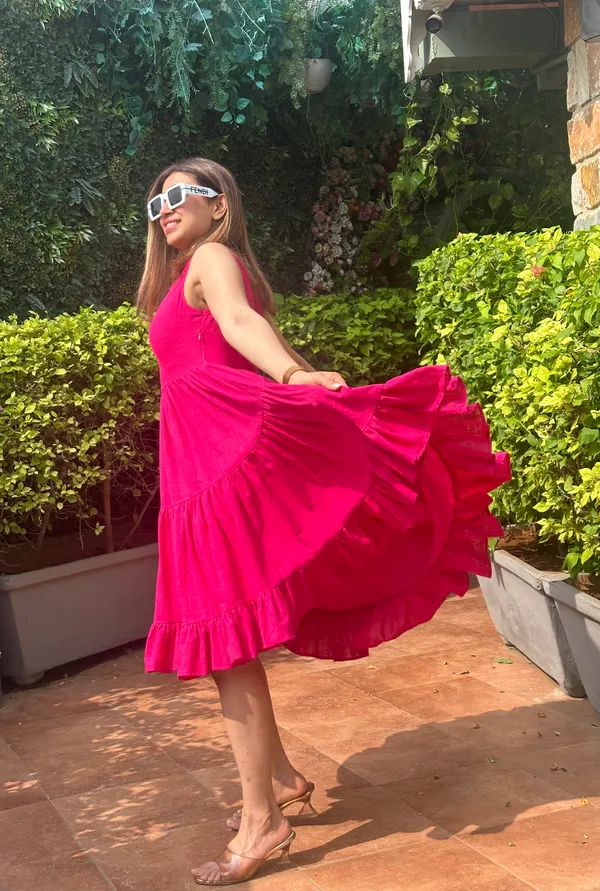Cotton_Waterfall_Draped_Dress_For_Women